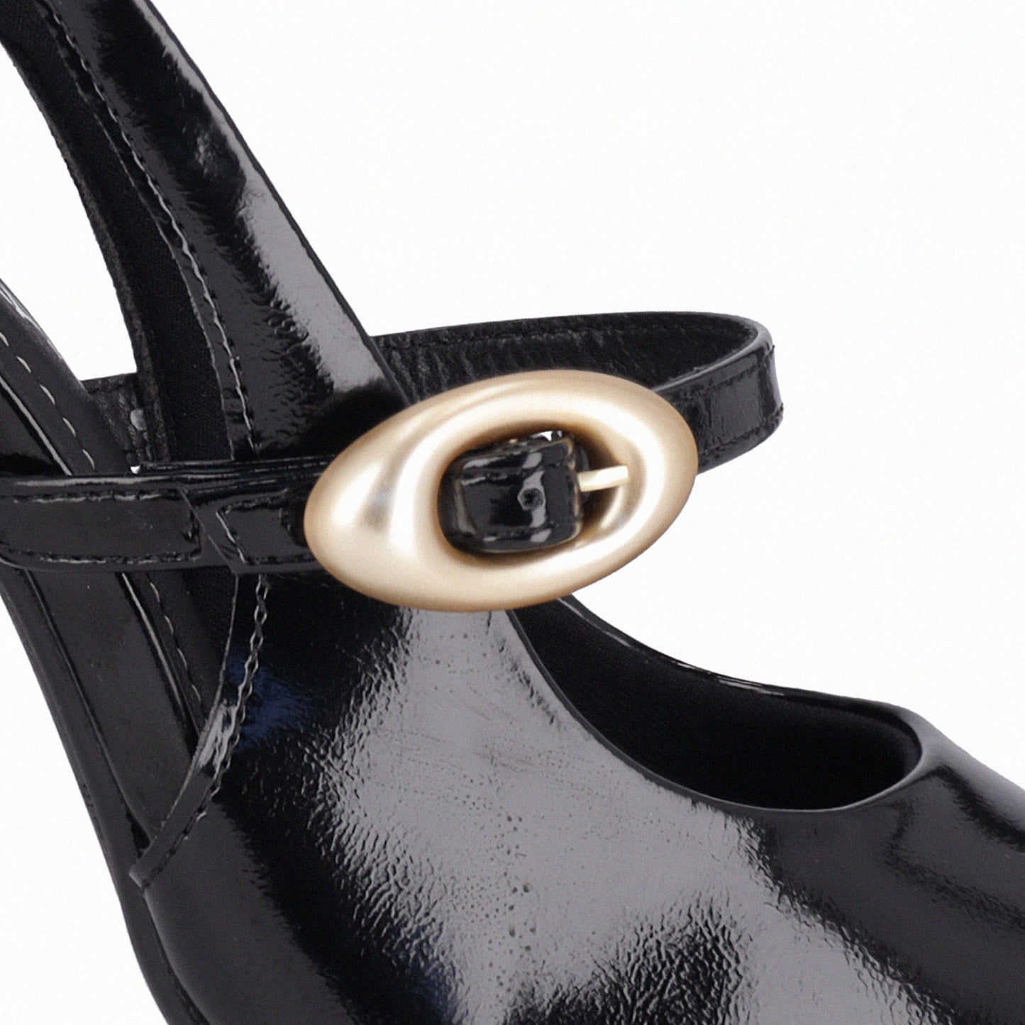 Zapatilla Stiletto semi abierto de tacón alto con hebilla para mujer – Silvana