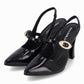 Zapatilla Stiletto semi abierto de tacón alto con hebilla para mujer – Silvana