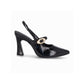 Zapatilla Stiletto semi abierto de tacón alto con hebilla para mujer – Silvana