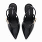 Zapatilla Stiletto semi abierto de tacón alto con hebilla para mujer – Silvana