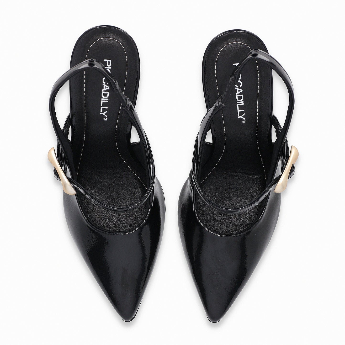 Zapatilla Stiletto semi abierto de tacón alto con hebilla para mujer – Silvana