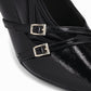 Zapato dama tipo stiletto tacón alto con correas cruzadas con hebilla