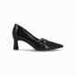 Zapato dama tipo stiletto tacón alto con correas cruzadas color negro