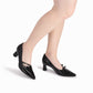 Zapato dama tipo stiletto tacón alto con correas cruzadas color negro puntera en punta elegantes