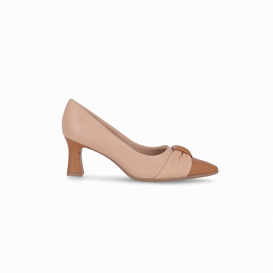 Zapatilla tacón alto con textura en punta – Irene