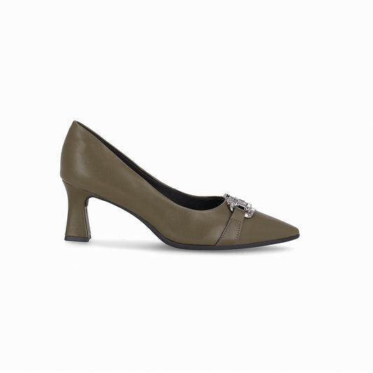 Zapatilla tacón alto con aplicación y piedras – Irene