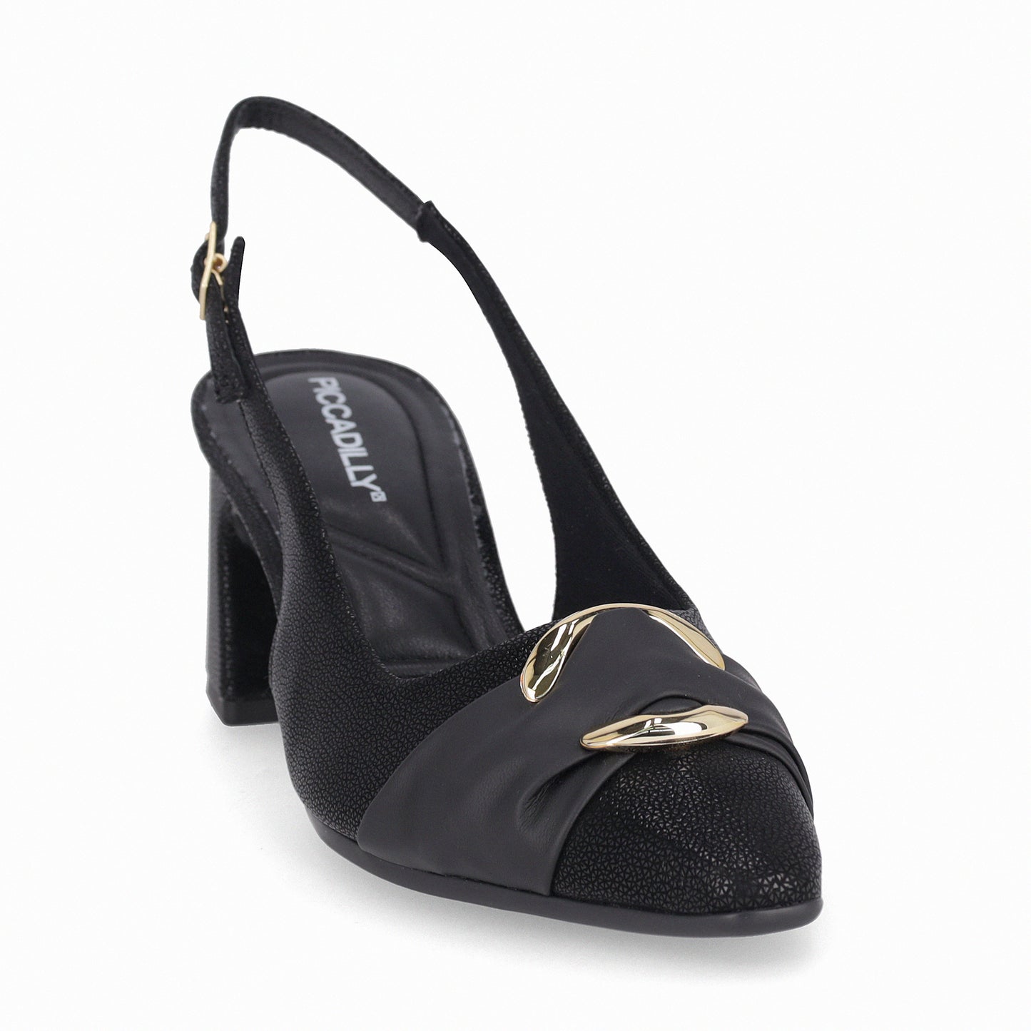 Zapatilla de tacón medio con eslabón para mujer – Irene