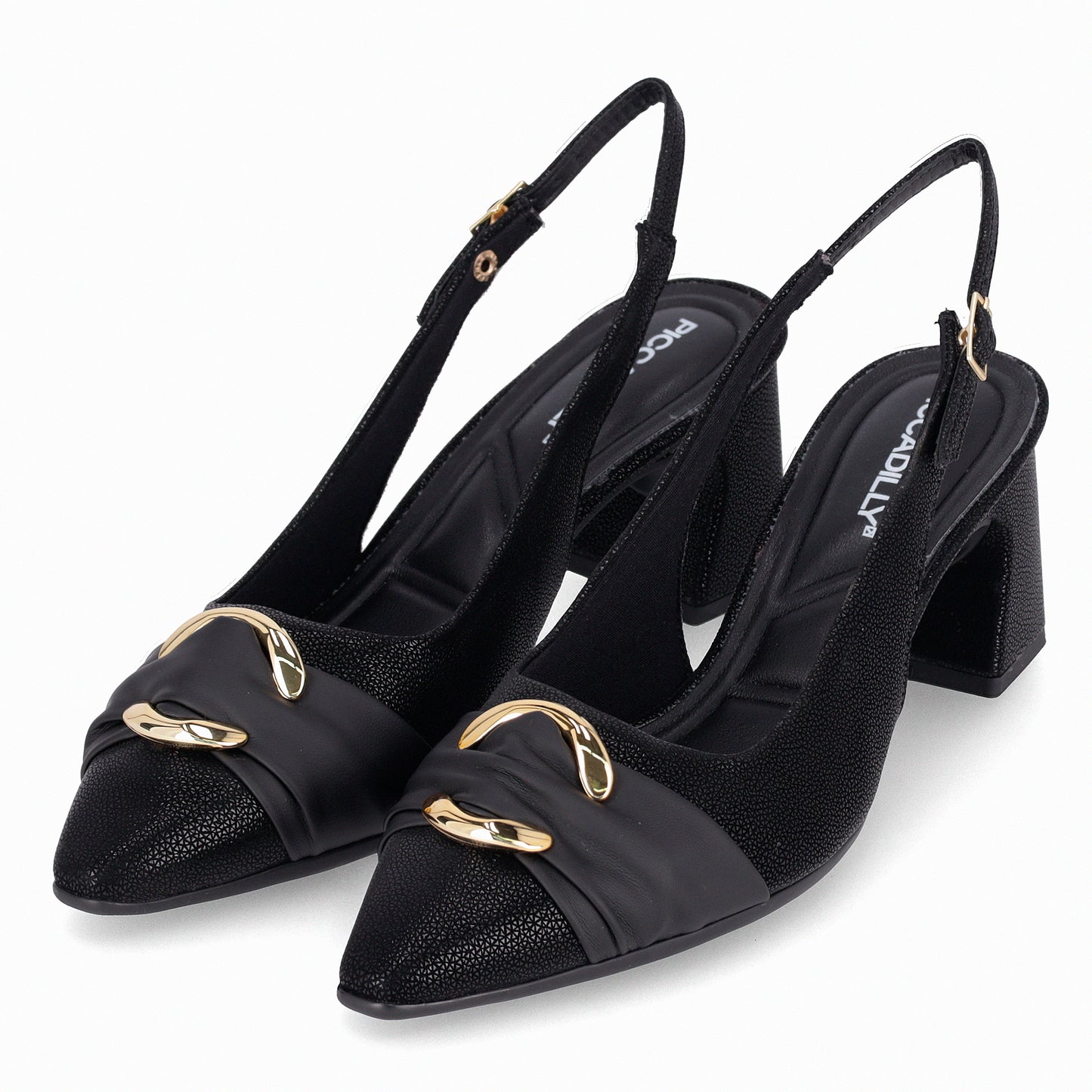 Zapatilla de tacón medio con eslabón para mujer – Irene