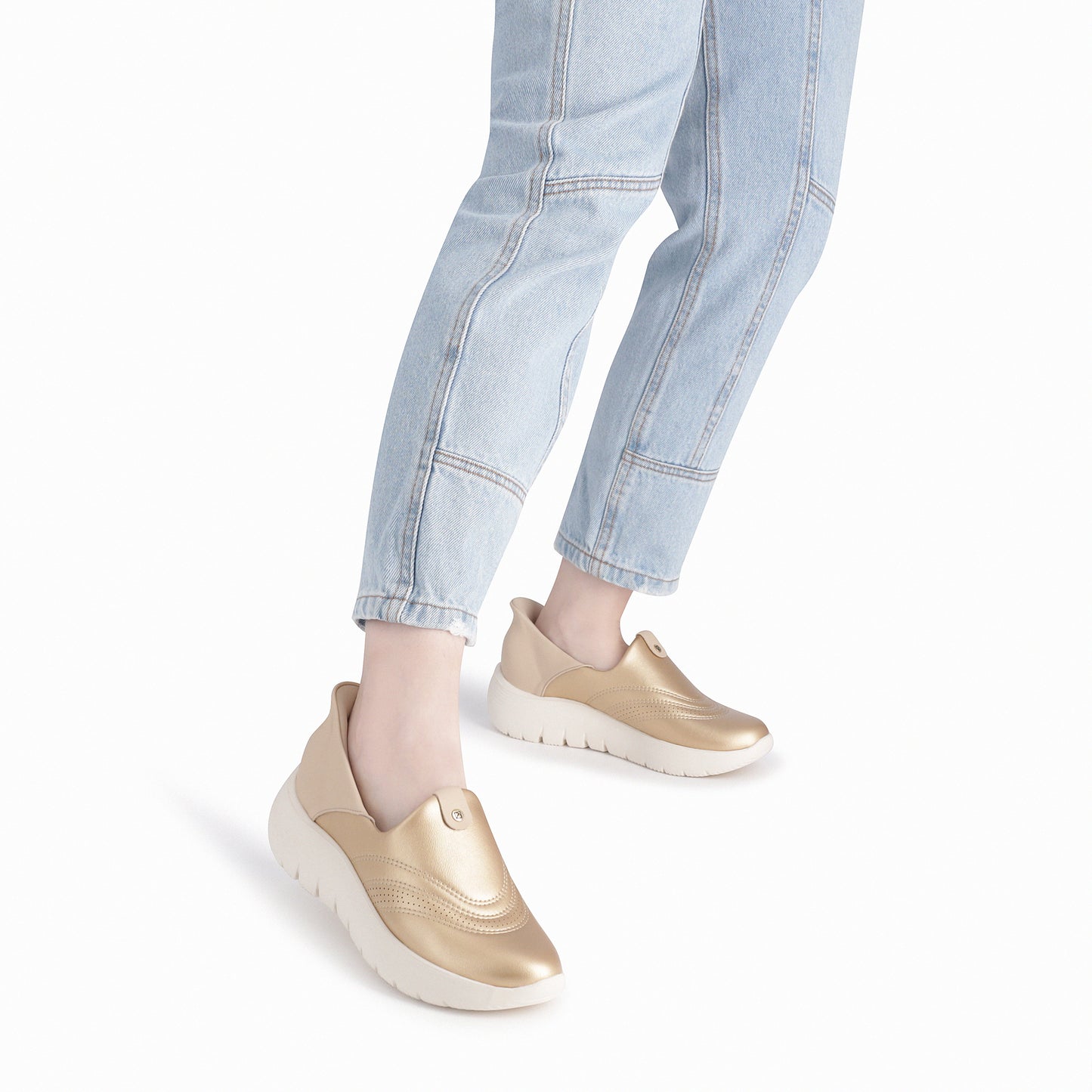 Tenis casual moderno con costuras - Slip fit