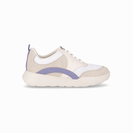 Tenis blancos para Fascitis plantar con plantilla anatómica para mujer