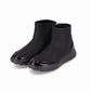 par de tenis negros al tobillo sin agujetas para Fascitis plantar para mujer, suave plantilla anatómica con plataforma 4 cm, cierre lateral con cremallera. Estilo casual.