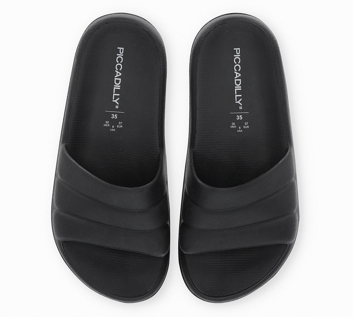 par de sandalias para playa acolchadas negras para mujer piccadilly