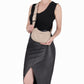 Bolsa crossbody suave con correa ancha
