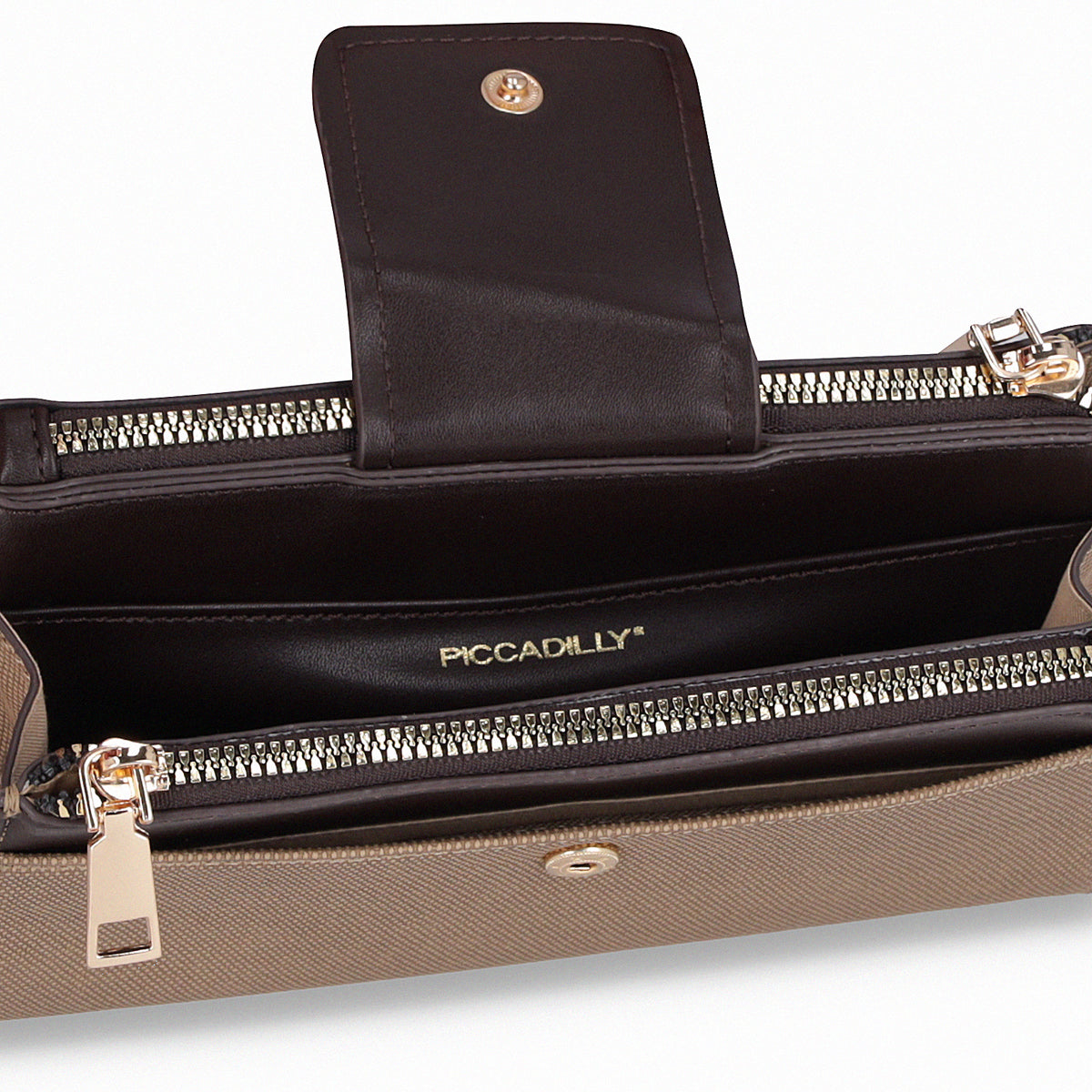 Bolsa crossbody con textura y cuatros compartimentos