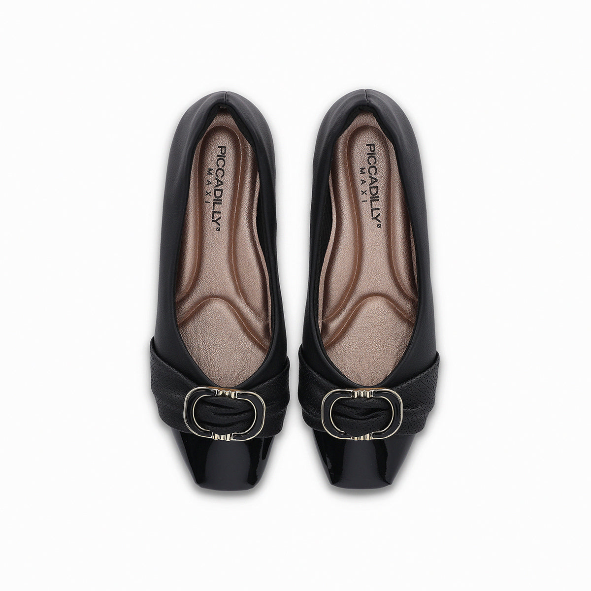 balerina fernanda de tacon bajo para juanetes con cinto decorativo para mujer negro