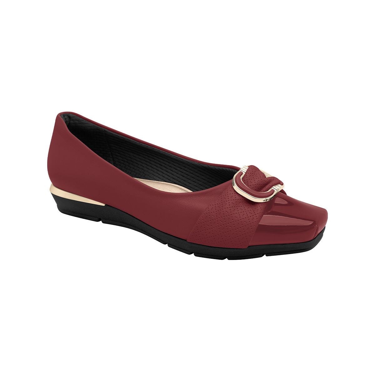 balerina fernanda de tacon bajo para juanetes con cinto decorativo para mujer rojo