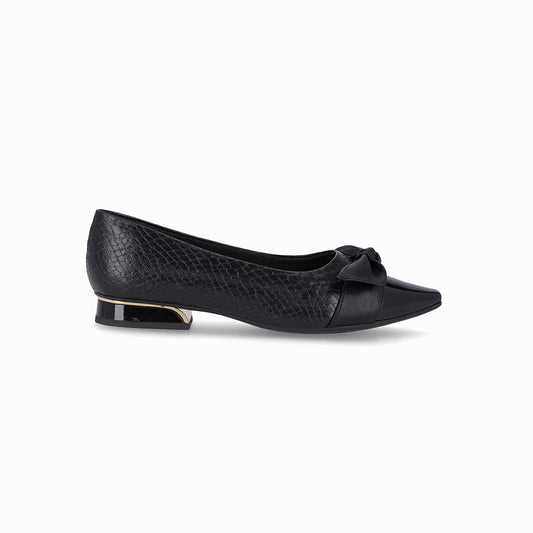 balerina silvia de tacon bajo doble textura con mono para mujer negro