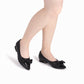 balerina silvia de tacon bajo doble textura con mono para mujer negro