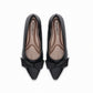 balerina silvia de tacon bajo doble textura con mono para mujer negro