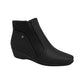 botin basico ivone al tobillo de tacon bajo corrido para mujer negro. botines para mujer. botín para invierno.