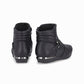 botin fernanda al tobillo de tacon bajo corrido con hebilla para mujer negro. botines para mujer. botines básicos para mujer