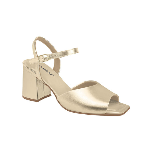 sandalia elegante color oro dorado para mujer